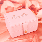 Bronzallure Jewelery Box - Pink Faux Leather - 155x90x55