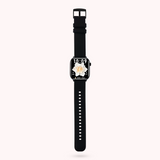 Montre connectée noire pour femme - Boîtier rectangulaire 45x39 mm