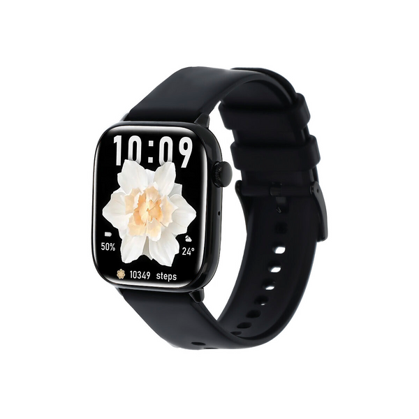 Montre connectée noire pour femme - Boîtier rectangulaire 45x39 mm