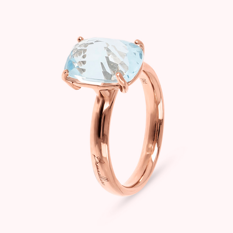 9Kt Gold Cocktail Ring with Rectangular Natural Stone