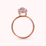 Anello Cocktail in Oro Rosa 375 con Pietra Naturale Rettangolare