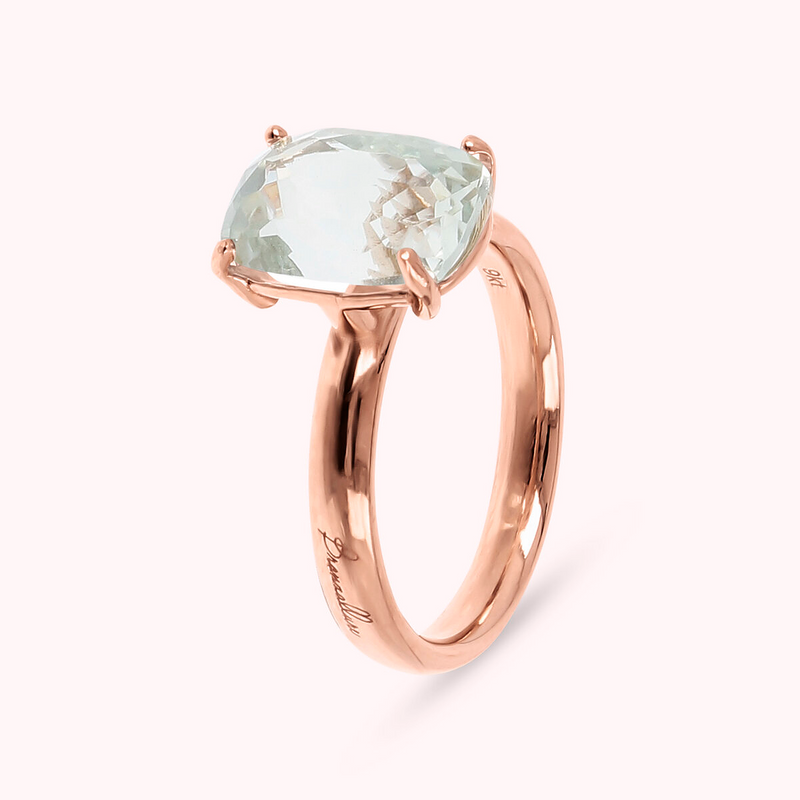 9Kt Gold Cocktail Ring with Rectangular Natural Stone