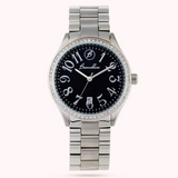 Two-tone steel wristwatch with Cubic Zirconia bezel