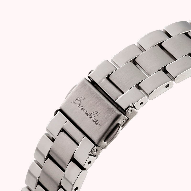 Two-tone steel wristwatch with Cubic Zirconia bezel