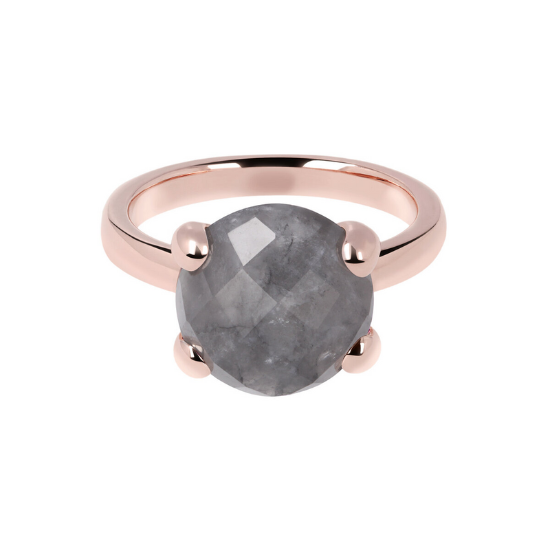 Large Cocktail Ring with Round Natural Stone