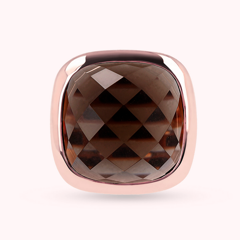 Chevalier Ring with Faceted Square Stone