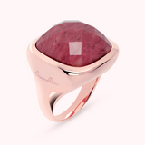 Chevalier Ring with Faceted Square Stone