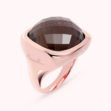 Chevalier Ring with Faceted Square Stone