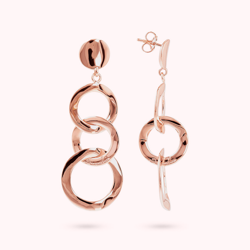 Boucles d'oreilles pendantes multi-cercles