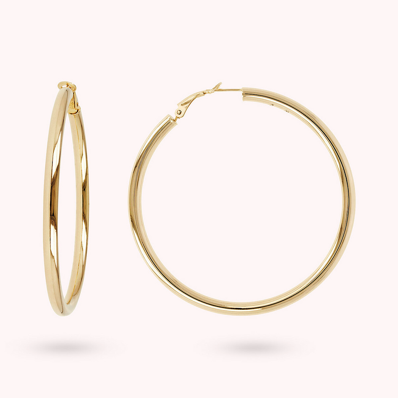 Thin Golden Hoop Earrings