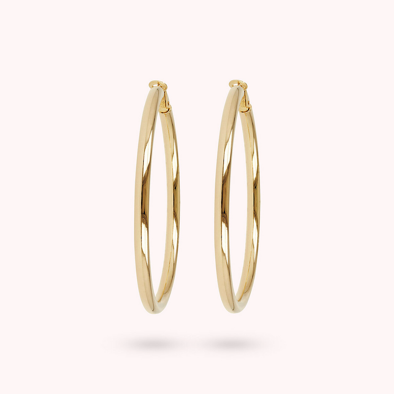 Thin Golden Hoop Earrings