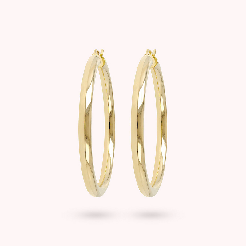 Golden Pendant Hoop Earrings