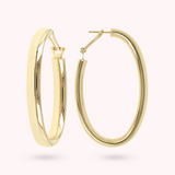 Golden Oval Hoop Earrings