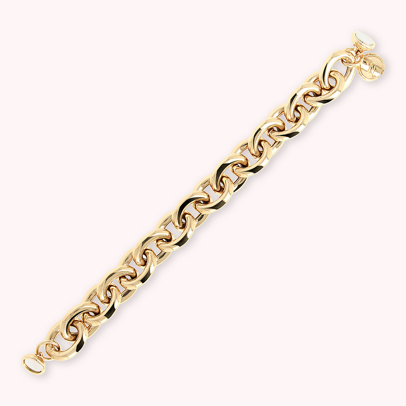 Golden Thick Rolo Chain Bracelet