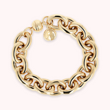 Golden Thick Rolo Chain Bracelet