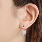 Boucles d'Oreilles Pendantes Carrées avec Pavé en Zircons Cubiques