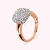 Anello Cocktail con Elemento Quadrato Pavé in Cubic Zirconia