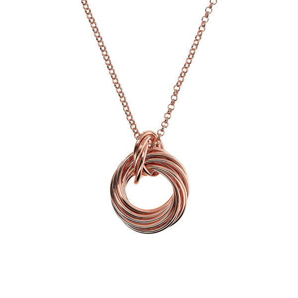 Rolo Chain Necklace with Double Multiring Pendant