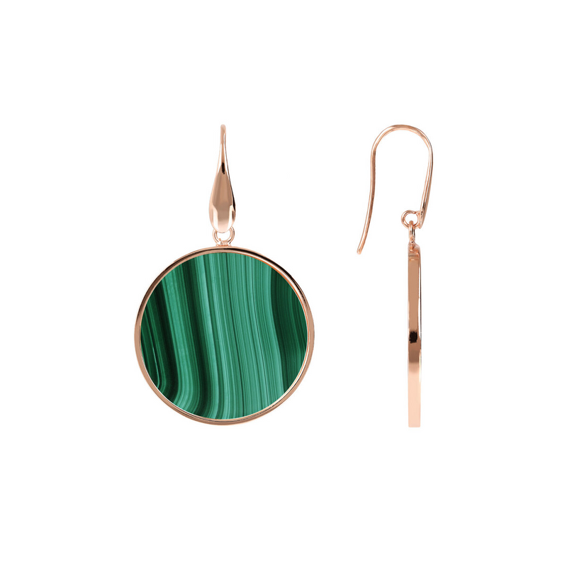 Pendant Earrings with Natural Stone Disc