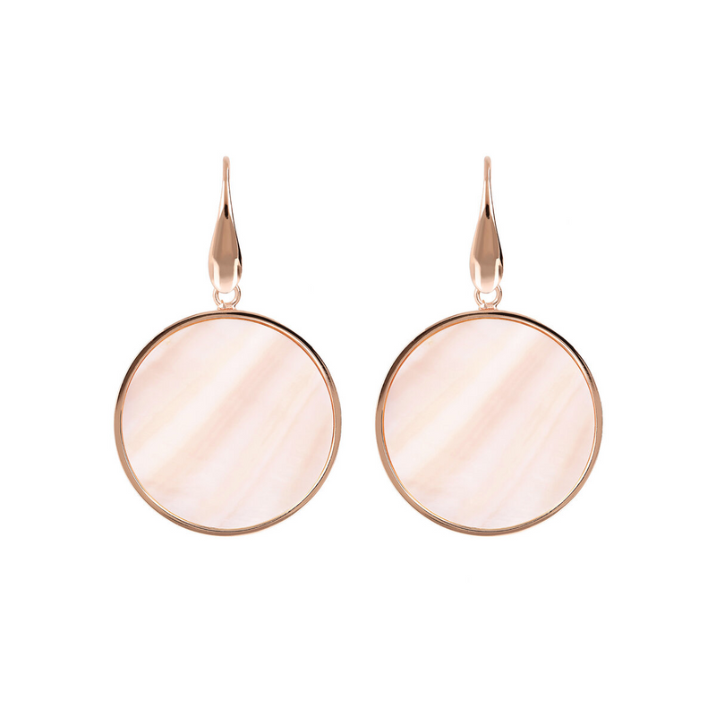 Pendant Earrings with Natural Stone Disc