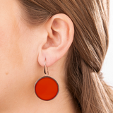 Pendant Earrings with Natural Stone Disc