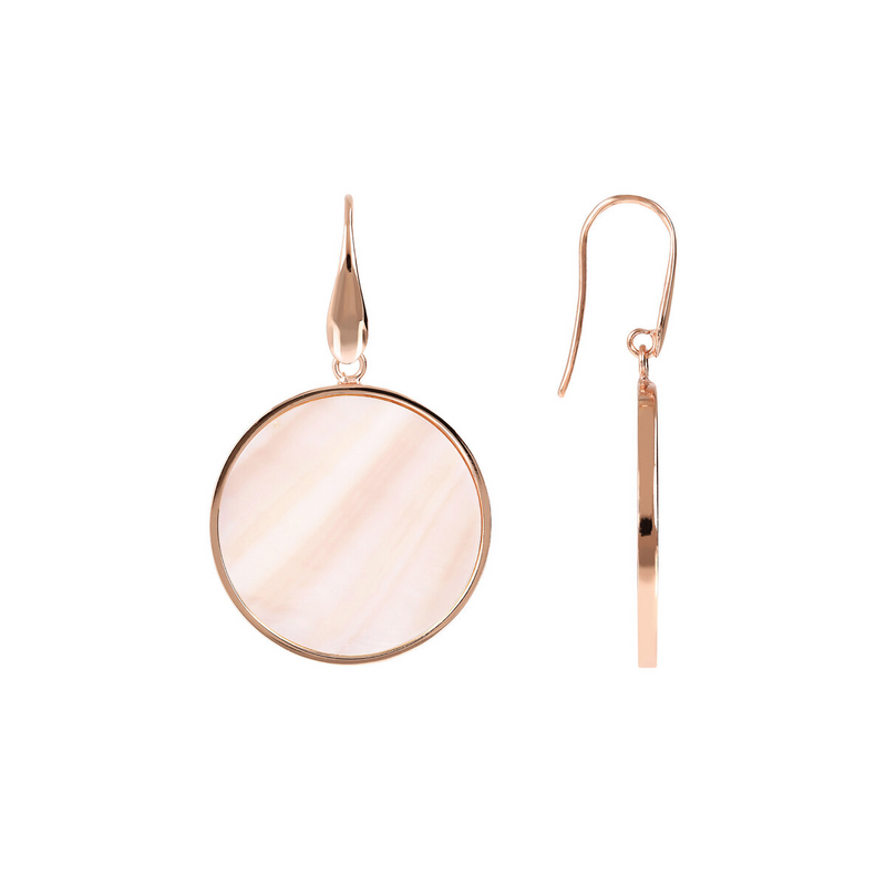 Pendant Earrings with Natural Stone Disc