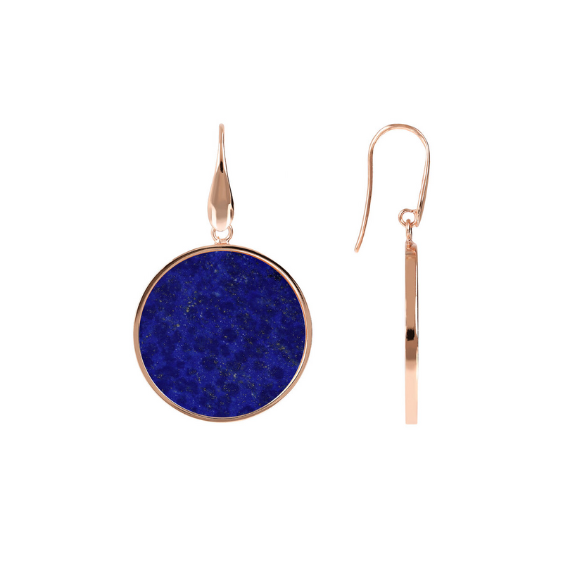 Pendant Earrings with Natural Stone Disc