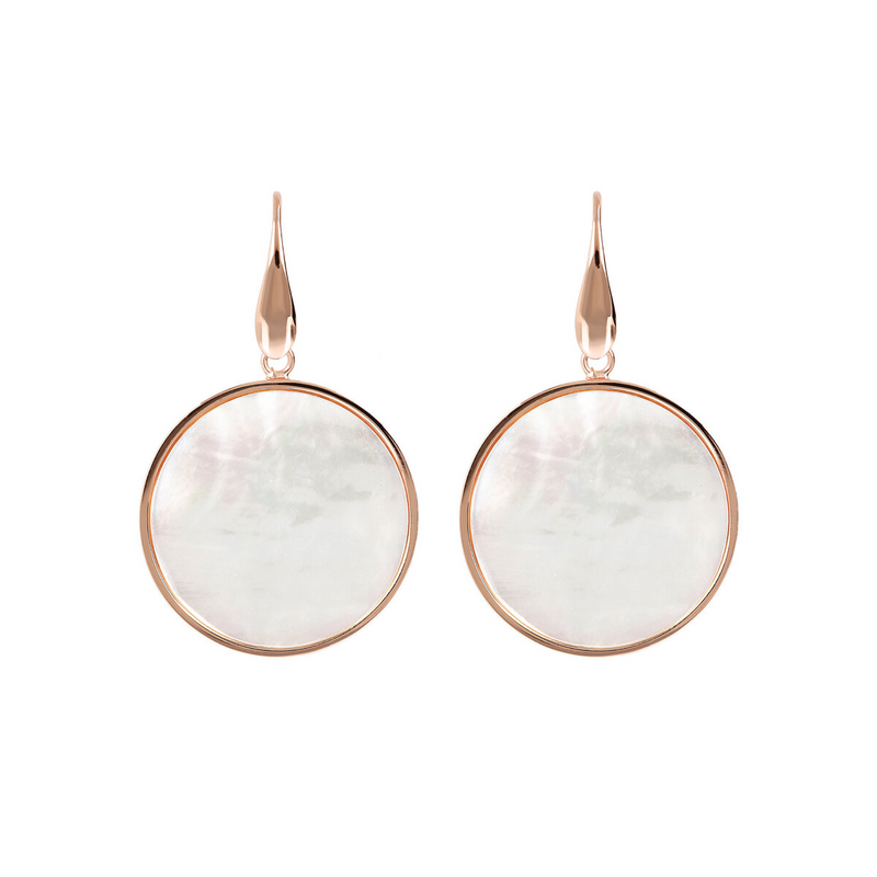 Pendant Earrings with Natural Stone Disc