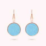 Pendant Earrings with Natural Stone Disc