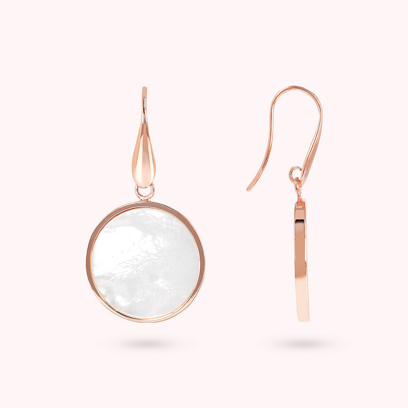 Pendant Earrings with Natural Stone Disc