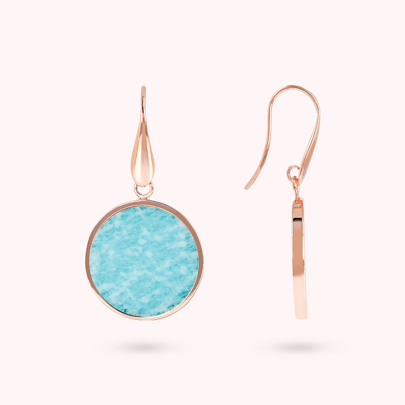 Pendant Earrings with Natural Stone Disc