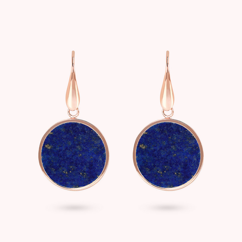 Pendant Earrings with Natural Stone Disc