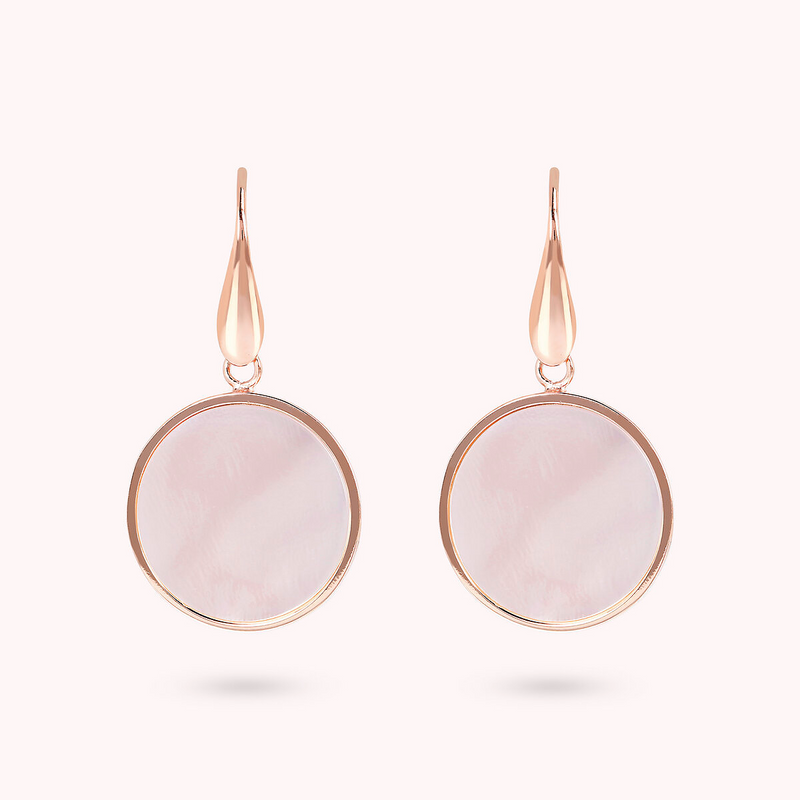 Pendant Earrings with Natural Stone Disc