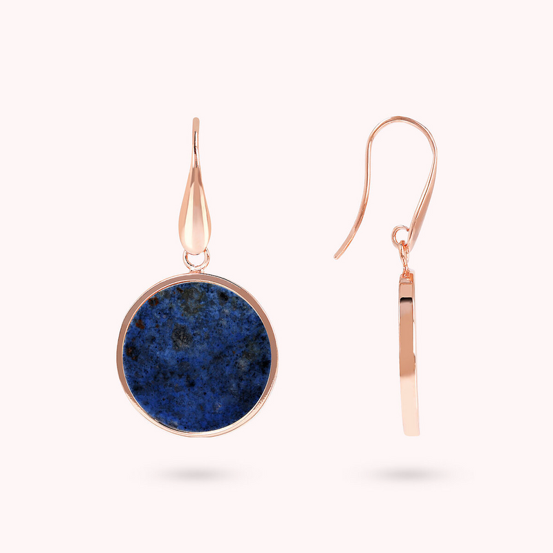 Pendant Earrings with Natural Stone Disc