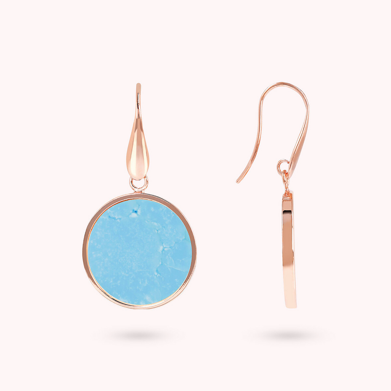 Pendant Earrings with Natural Stone Disc