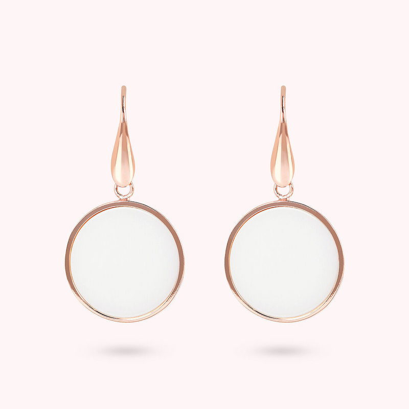 Pendant Earrings with Natural Stone Disc