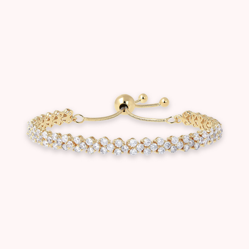 Goldenes Tennisarmband mit Zirkonia