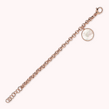 Rolo Chain Bracelet with Disc Pendant in Natural Stone