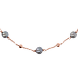 Necklace with Spheres and Freshwater Cultured Pearls Ø 10 mm