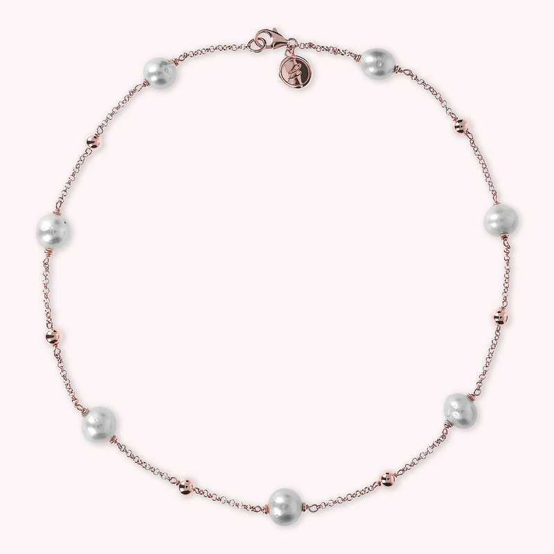 Collana con Bead Lucide e Perle d'Acqua Dolce Ø 10 mm