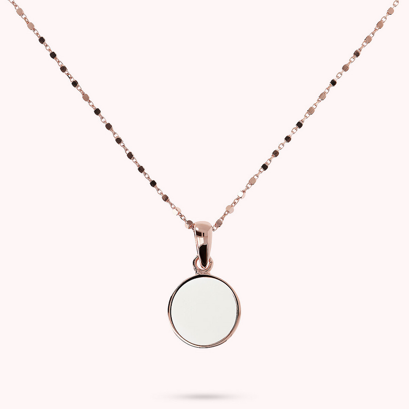 Collier avec Pendentif Disque Petit en Pierre Naturelle