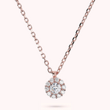 Collier Chaîne Forçat avec Pendentif Fleur avec Zircons Cubiques