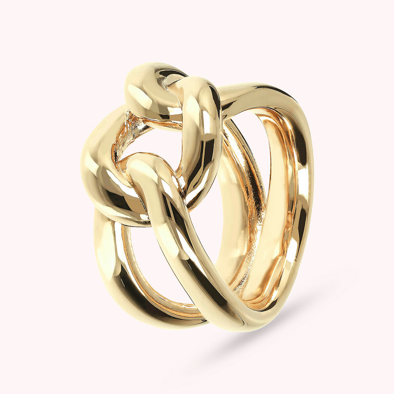 Golden Ring with Braided Link