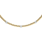 Golden Necklace with alternating Cubic Zirconia elements