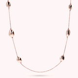 Long Necklace with Shiny Nuggets in Golden Rosé