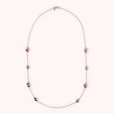 Long Necklace with Shiny Nuggets in Golden Rosé