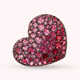 Heart Chevalier Ring with Pavé in Cubic Zirconia