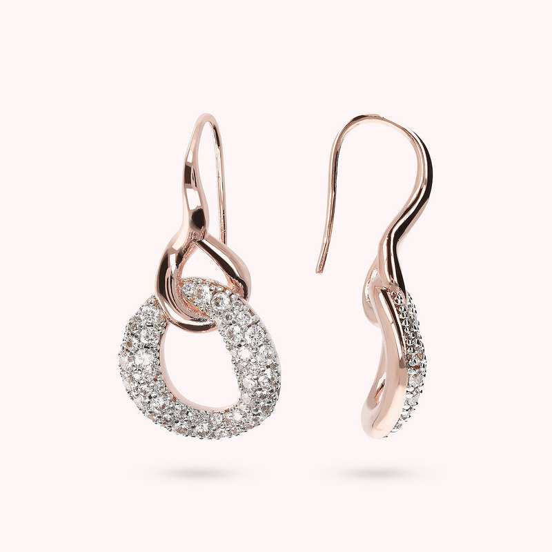 Boucles d'oreilles pendantes avec pendentif en zircon cubique