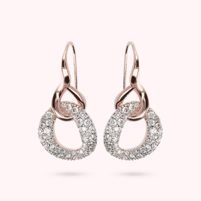 Pendant Earrings with Cubic Zirconia Pendant