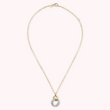 Collana Golden Doppio Pendente con Pavé in Cubic Zirconia